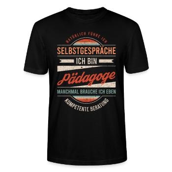 Pädagoge Arbeitskollege Kollege Geschenk Retro - Stanley/Stella Unisex Bio-T-Shirt CRAFTER - Schwarz - Vorne - Alina (178cm) & Michal (187cm)