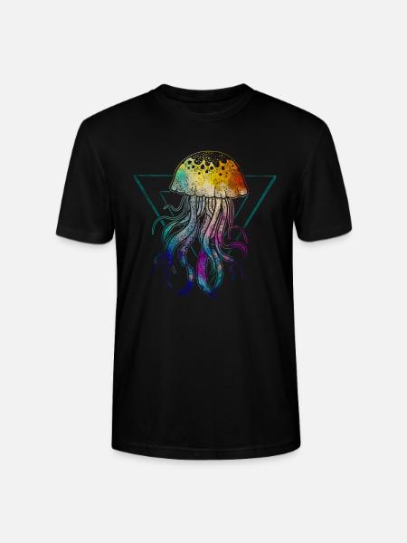 Bunte Qualle - Stanley/Stella Unisex Bio-T-Shirt CRAFTER - Schwarz