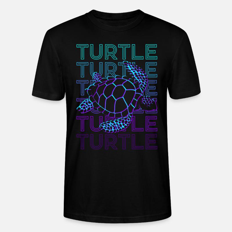 Turtle Retro - Stanley/Stella CRAFTER Unisex Organic T-Shirt - black