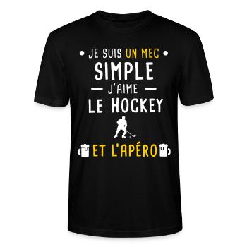 mec simple hockey et apéro - T-shirt bio CRAFTER Stanley Stella Unisexe - noir - Devant - Alina (178cm) & Michal (187cm)
