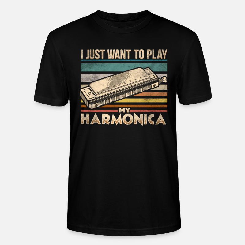 Harmonica - T-shirt bio CRAFTER Stanley Stella Unisexe - noir
