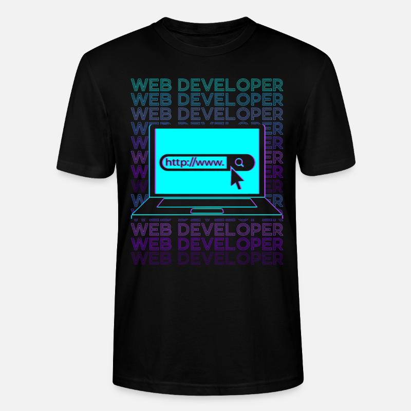 Web Developer Web Development Retro - Stanley/Stella CRAFTER Unisex Organic T-Shirt - black