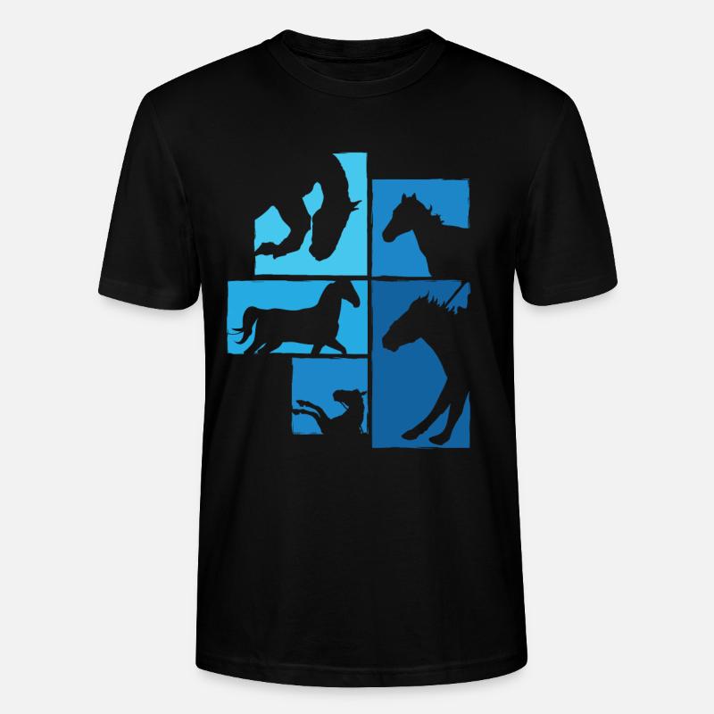 Chevaux, cavaliers, design équestre - T-shirt bio CRAFTER Stanley Stella Unisexe - noir