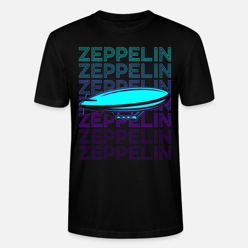 Zeppelin Dirigeable Rétro - T-shirt bio CRAFTER Stanley Stella Unisexe - noir