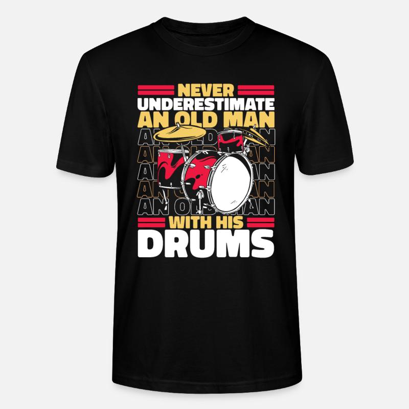 Drums Drummer Drum Drummer - Stanley/Stella CRAFTER Unisex Organic T-Shirt - black