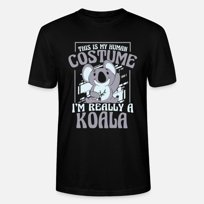 Koala Koalas Koalabär Tier - Stanley/Stella Unisex Bio-T-Shirt CRAFTER - Schwarz