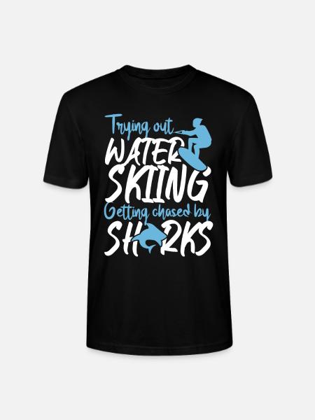 Out Water Skiing Getting Chased - Stanley/Stella CRAFTER Unisex Organic T-Shirt - black