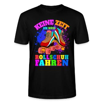 Rollschuhe Geschenk Retro Rollschuh Mädchen - Stanley/Stella Unisex Bio-T-Shirt CRAFTER - Schwarz - Vorne - Alina (178cm) & Michal (187cm)