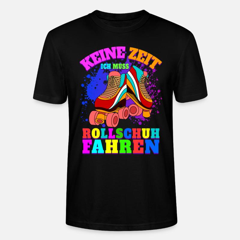 Rollschuhe Geschenk Retro Rollschuh Mädchen - Stanley/Stella Unisex Bio-T-Shirt CRAFTER - Schwarz