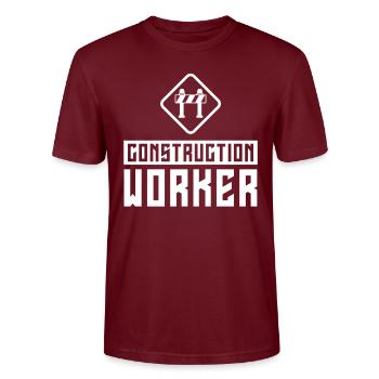 Bauarbeiter Bau Teamwork Baustelle Team - Stanley/Stella Unisex Bio-T-Shirt CRAFTER - Burgunderrot - Vorne - Alina (178cm) & Michal (187cm)