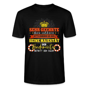 Rettungsschwimmer Bademeister - Stanley/Stella Unisex Bio-T-Shirt CRAFTER - Schwarz - Vorne - Alina (178cm) & Michal (187cm)