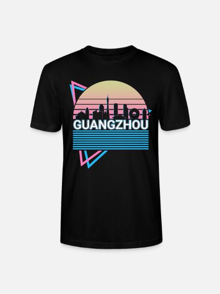 Guangzhou City Skyline Cityscape Retro - Stanley/Stella CRAFTER Unisex Organic T-Shirt - black