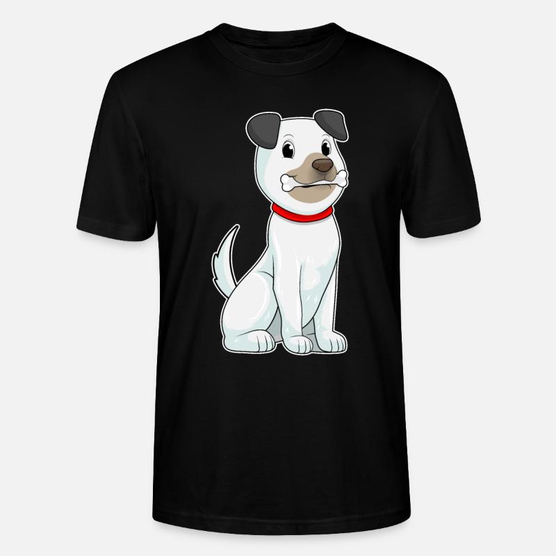 Hund mit Knochen - Stanley/Stella Unisex Bio-T-Shirt CRAFTER - Schwarz