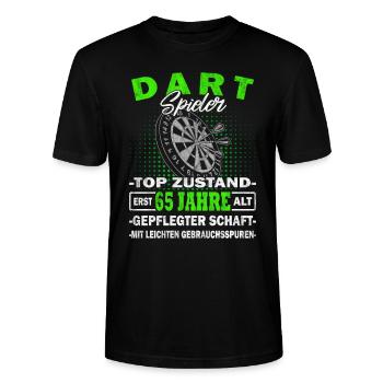 Dartspieler 65 Jahre - Dartkönig - Dart - Stanley/Stella Unisex Bio-T-Shirt CRAFTER - Schwarz - Vorne - Alina (178cm) & Michal (187cm)