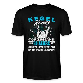 Kegelkönig - Pudelkönig - Kegeln - Kegelverein - Stanley/Stella Unisex Bio-T-Shirt CRAFTER - Schwarz - Vorne - Alina (178cm) & Michal (187cm)