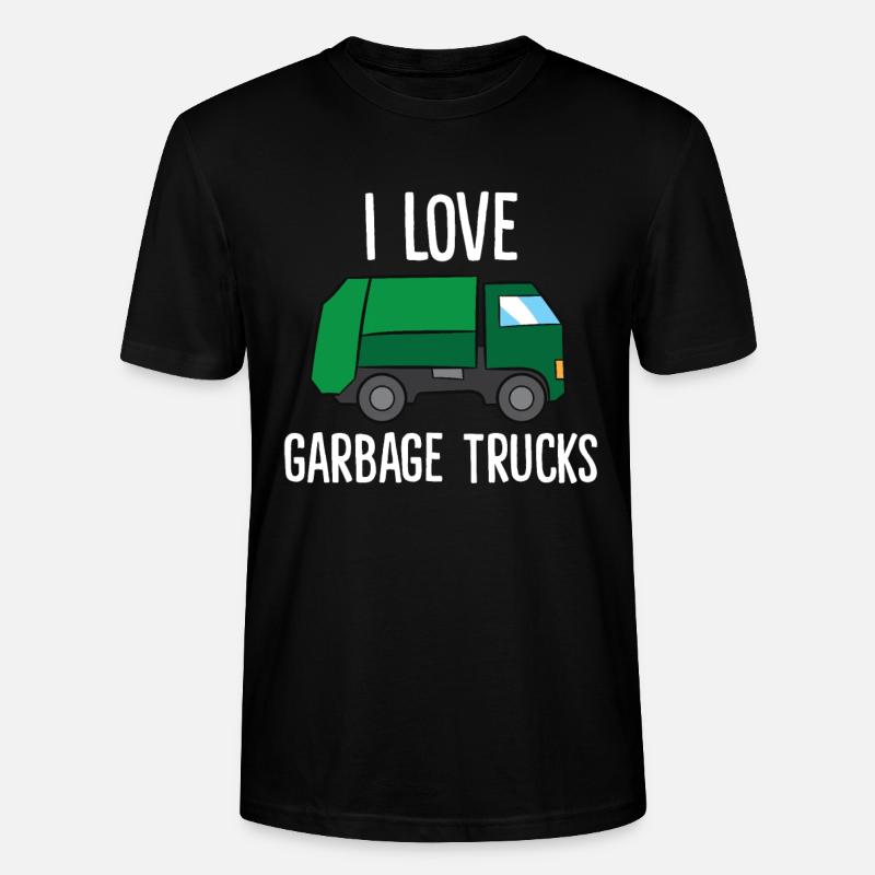 I Love Garbage Trucks - Stanley/Stella Unisex Bio-T-Shirt CRAFTER - Schwarz