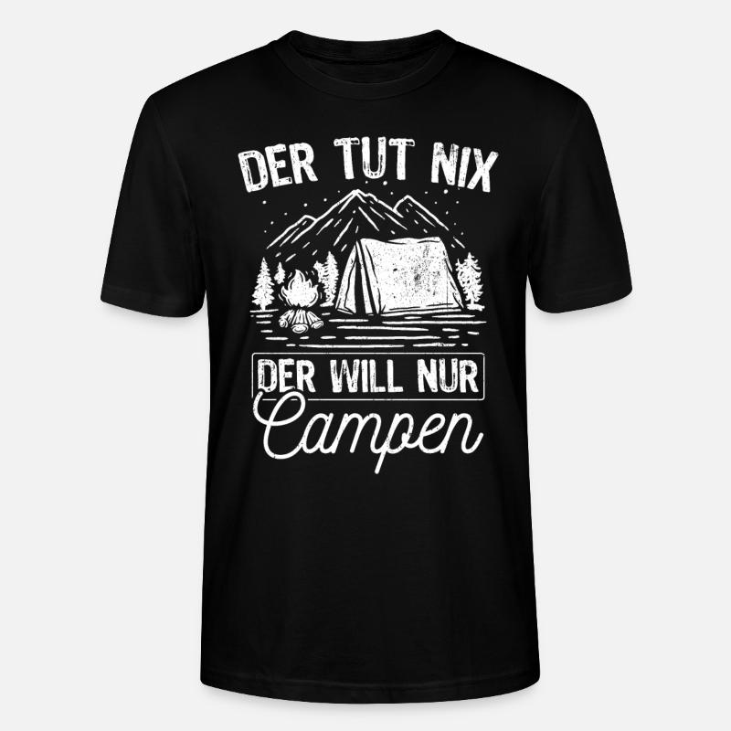 Camping Geschenk Campen Camper Sprüche - Stanley/Stella Unisex Bio-T-Shirt CRAFTER - Schwarz
