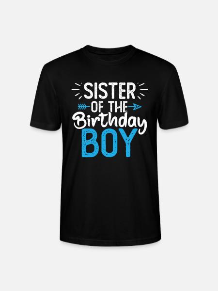 Sister Of The Birthday Boy - Stanley/Stella CRAFTER Unisex Organic T-Shirt - black