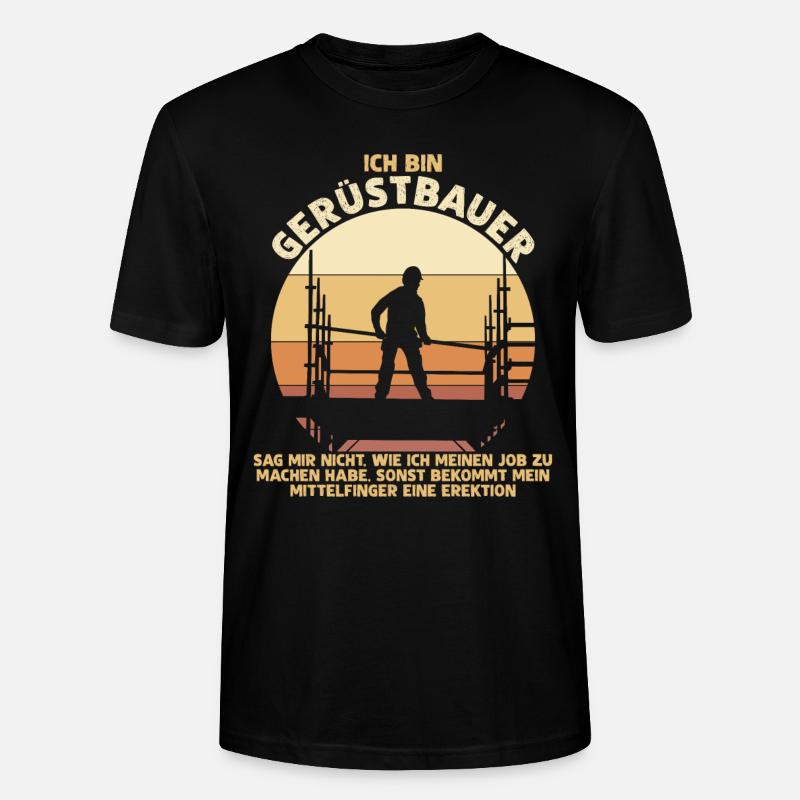 Gerüstbau Bauarbeiter Gerüst Gerüstbauer - Stanley/Stella Unisex Bio-T-Shirt CRAFTER - Schwarz