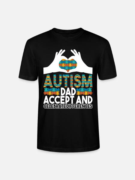 Autistic Autism Papa Autistic - Stanley/Stella CRAFTER Unisex Organic T-Shirt - black
