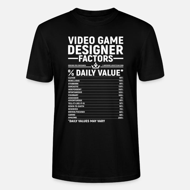 Video Game Designer - Stanley/Stella Unisex Bio-T-Shirt CRAFTER - Schwarz