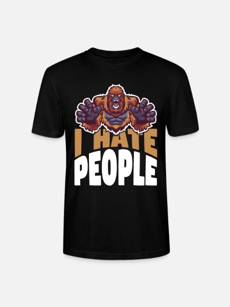 Bigfoot I Hate People - Stanley/Stella CRAFTER Unisex Organic T-Shirt - black