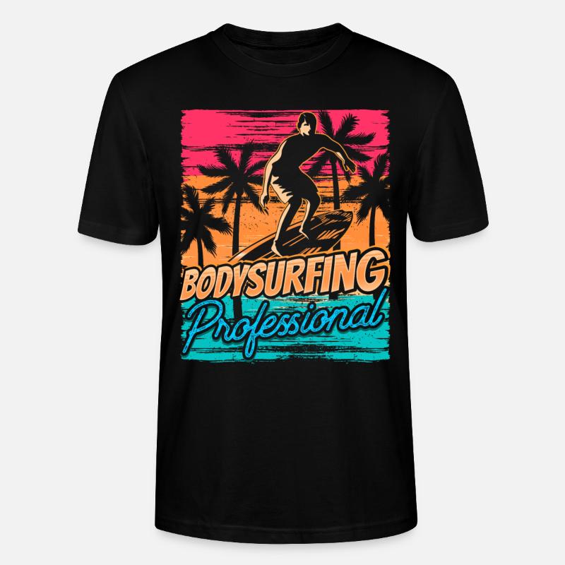 Bodysurf Professionnel Bodysurfer Bodysurf Bodysurf - T-shirt bio CRAFTER Stanley Stella Unisexe - noir