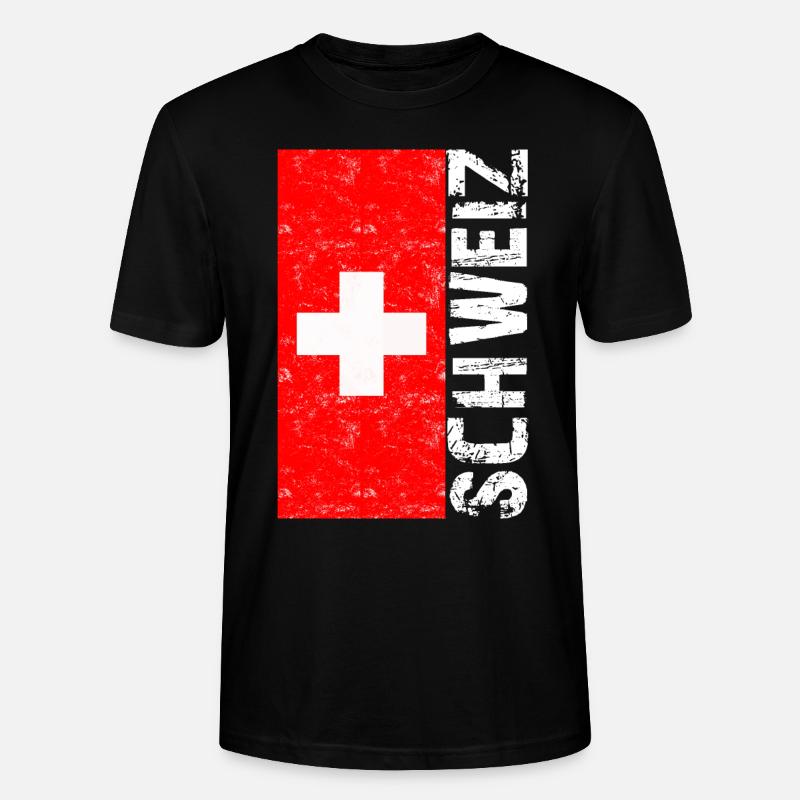 Schweiz T-shirt Geschenkidee - Stanley/Stella Unisex Bio-T-Shirt CRAFTER - Schwarz