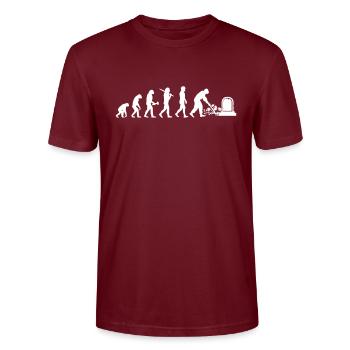 Friedhofsgärtner Friedhof Cemetery Gardener - Stanley/Stella Unisex Bio-T-Shirt CRAFTER - Burgunderrot - Vorne - Alina (178cm) & Michal (187cm)