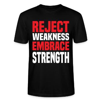 Rejeter la faiblesse Embrasser la force Sigma Homme - T-shirt bio CRAFTER Stanley Stella Unisexe - noir - Devant - Alina (178cm) & Michal (187cm)
