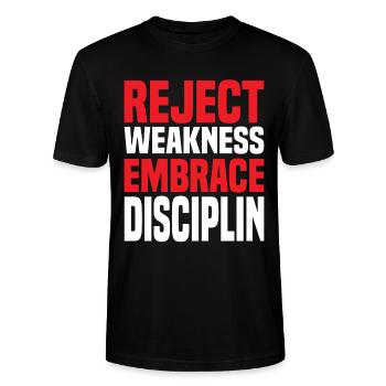Rejeter la faiblesse Embrasser la discipline Sigma Homme - T-shirt bio CRAFTER Stanley Stella Unisexe - noir - Devant - Alina (178cm) & Michal (187cm)