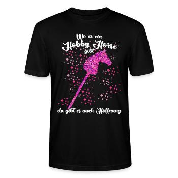 Hobby Horse Hobby Horsing Hobbyhorse - Stanley/Stella Unisex Bio-T-Shirt CRAFTER - Schwarz - Vorne - Alina (178cm) & Michal (187cm)