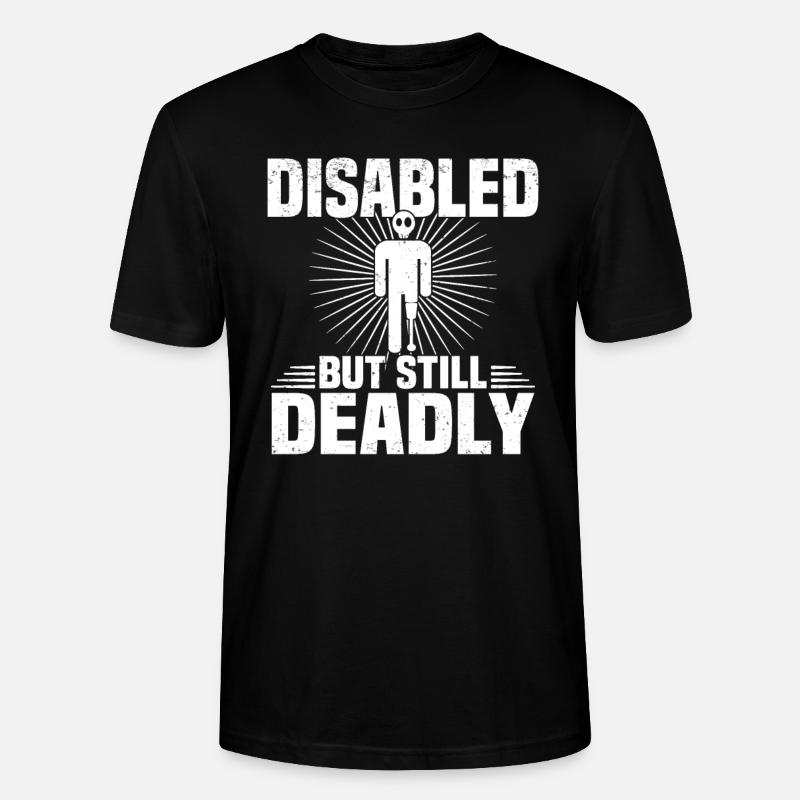 Amputiert Invalide Prothese Handicap Rollstuhl - Stanley/Stella Unisex Bio-T-Shirt CRAFTER - Schwarz