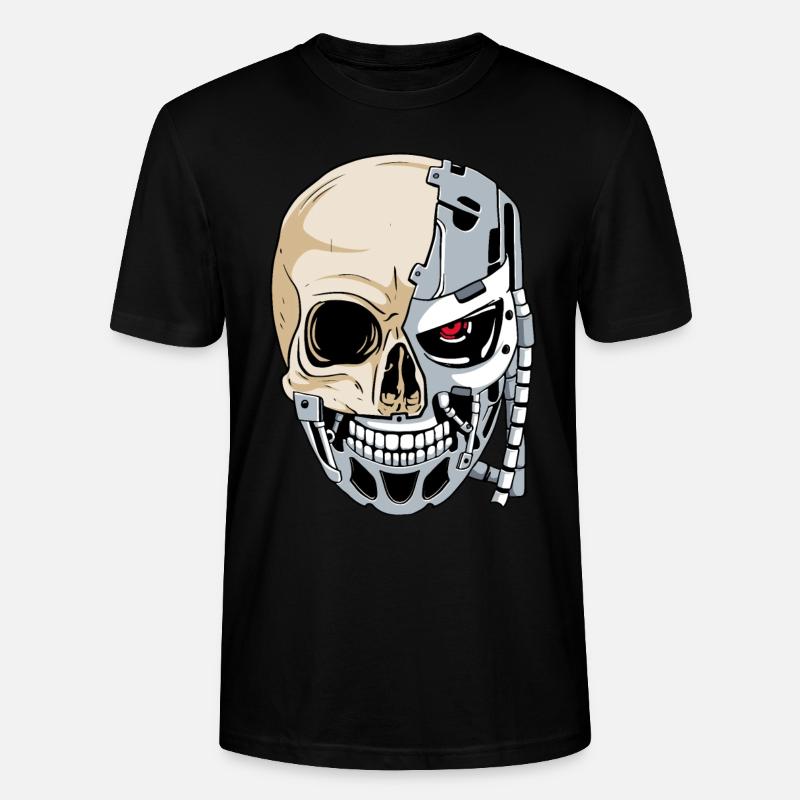Cyborg-Schädel Cyber-Ästhetik - Stanley/Stella Unisex Bio-T-Shirt CRAFTER - Schwarz