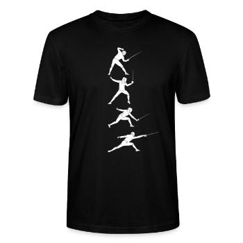 Escrime Épée Escrime Duel Idée Cadeau - T-shirt bio CRAFTER Stanley Stella Unisexe - noir - Devant - Alina (178cm) & Michal (187cm)