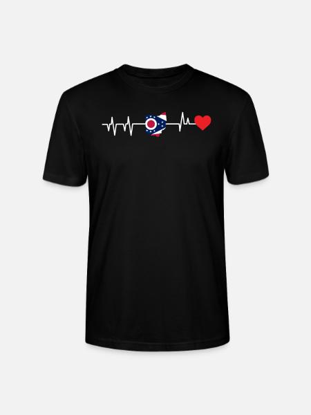 Ohio heartbeat gift - Stanley/Stella CRAFTER Unisex Organic T-Shirt - black