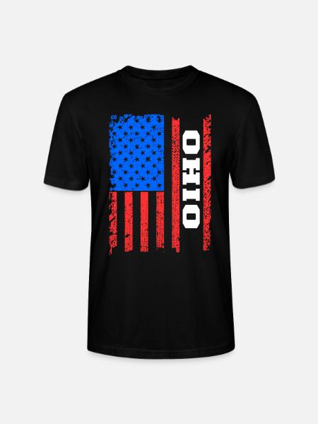 Ohio Usa flags gift - Stanley/Stella CRAFTER Unisex Organic T-Shirt - black