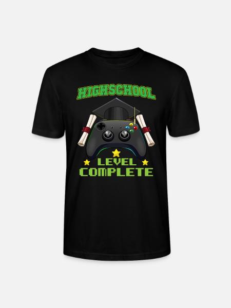 Highschool Level Complete Gaming Graduation - Stanley/Stella CRAFTER Unisex Organic T-Shirt - black
