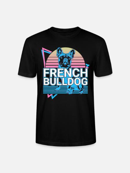 French Bulldog Retro - Stanley/Stella CRAFTER Unisex Organic T-Shirt - black