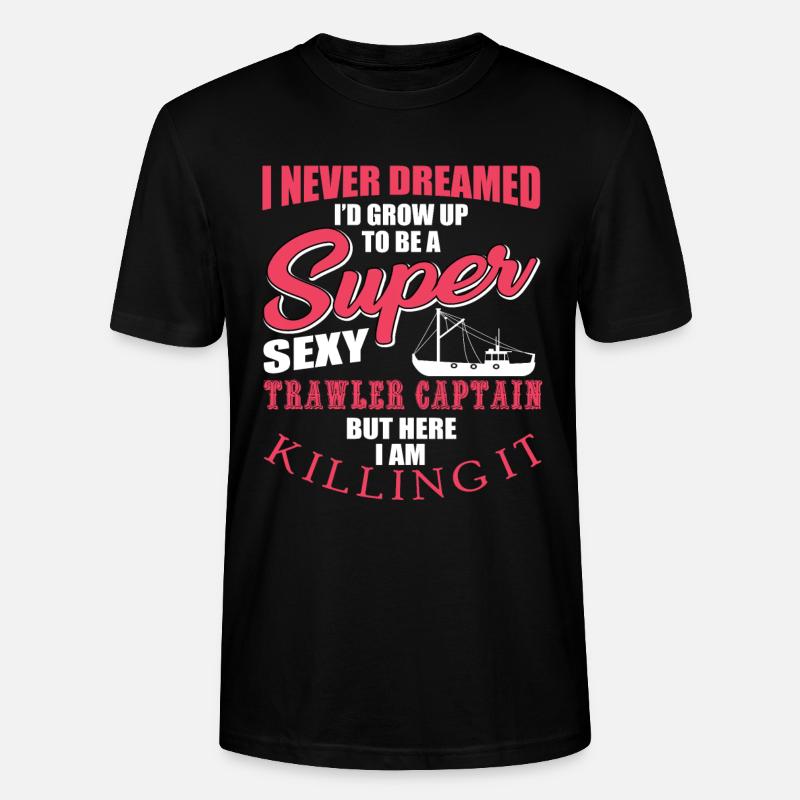 Fischkutter Kapitän Spruch - Stanley/Stella Unisex Bio-T-Shirt CRAFTER - Schwarz