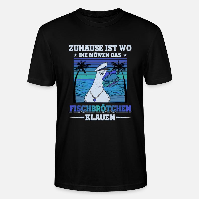 Fischbrötchen Möwe Norddeutsch - Stanley/Stella Unisex Bio-T-Shirt CRAFTER - Schwarz
