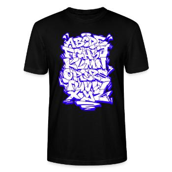 Graffiti Wildstyle Alphabet Hip Hop Street Art Urb - Stanley/Stella Unisex Bio-T-Shirt CRAFTER - Schwarz - Vorne - Alina (178cm) & Michal (187cm)