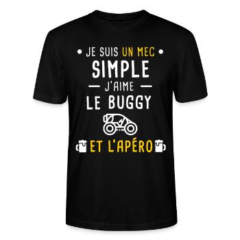 buggy et apéro mec simple - T-shirt bio CRAFTER Stanley Stella Unisexe - noir - Devant - Alina (178cm) & Michal (187cm)
