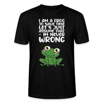 Je suis une grenouille - T-shirt bio CRAFTER Stanley Stella Unisexe - noir - Devant - Alina (178cm) & Michal (187cm)