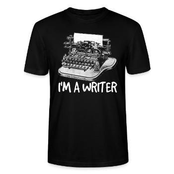 Je suis un écrivain auteur écrivain - T-shirt bio CRAFTER Stanley Stella Unisexe - noir - Devant - Alina (178cm) & Michal (187cm)