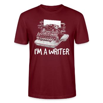 Je suis un écrivain auteur écrivain - T-shirt bio CRAFTER Stanley Stella Unisexe - bordeaux - Devant - Alina (178cm) & Michal (187cm)