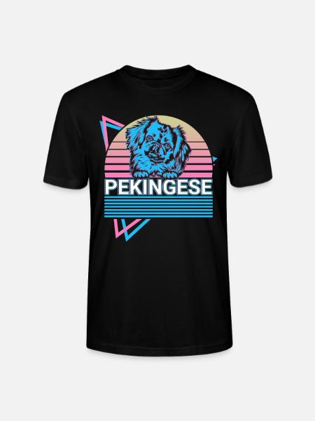 Pekinese Retro - Stanley/Stella Unisex Bio-T-Shirt CRAFTER - Schwarz