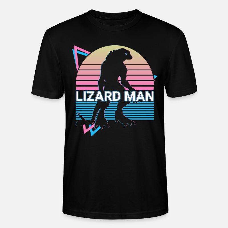 Eidechsenmann Kryptide Kryptozoologie Retro - Stanley/Stella Unisex Bio-T-Shirt CRAFTER - Schwarz