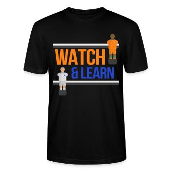 Watch and Learn Drehfußball Kickern - Stanley/Stella Unisex Bio-T-Shirt CRAFTER - Schwarz - Vorne - Alina (178cm) & Michal (187cm)