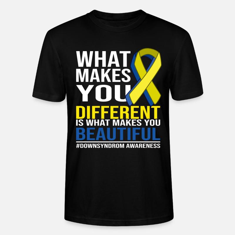 Different Beautiful Downsyndrom Awareness - Stanley/Stella Unisex Bio-T-Shirt CRAFTER - Schwarz